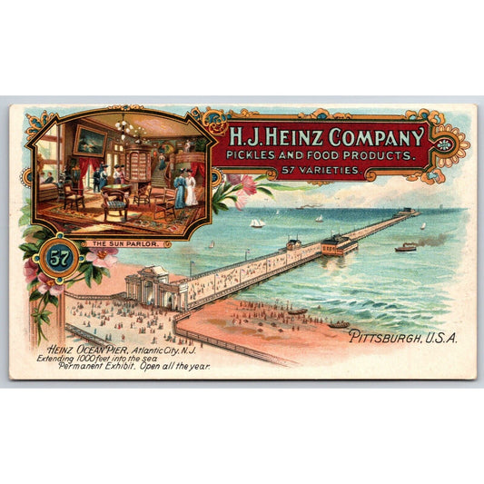 Heinz Ocean Pier "The Sun Parlor" Advertising Postcard UDB UP c1906 VGC