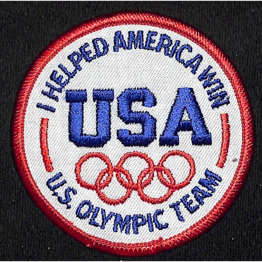 "I Helped America Win" USA U.S. Olympic Team Embroidered Patch c1980's NOS