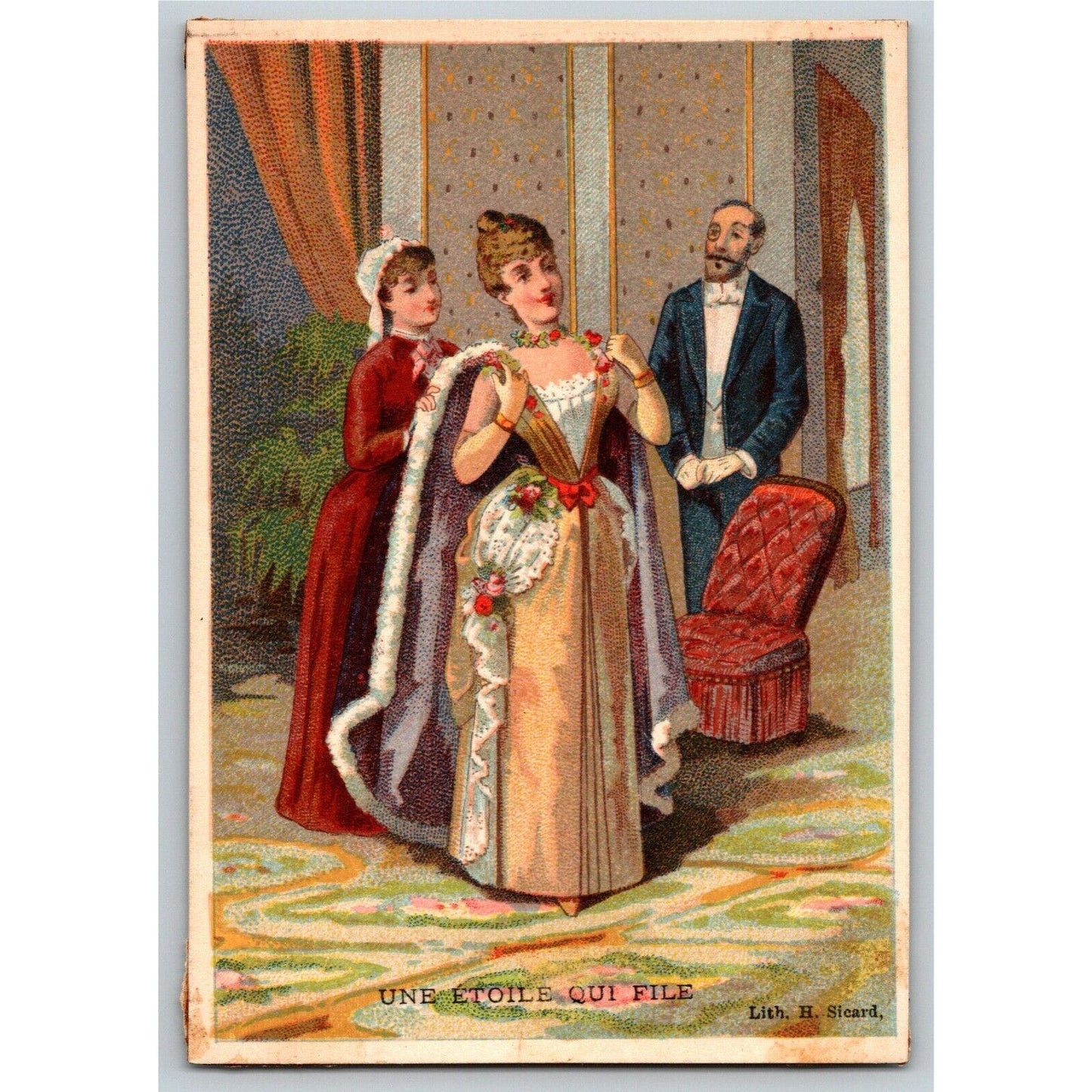 French Victorian Trade Card - 1889 Exposition Universelle - Une Etoile Qui File