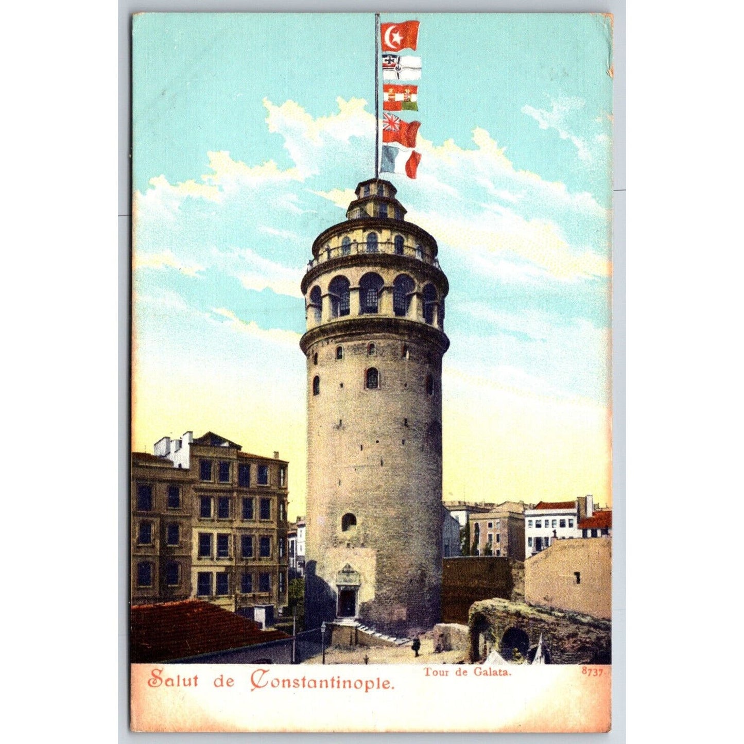 French Postcard Constantinople - Galata Tower c1901-1907 NP VGC