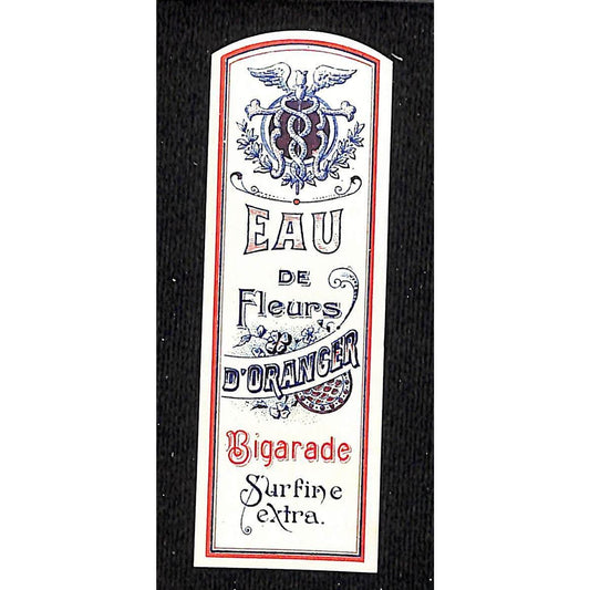 Eau de Fleurs D'Oranger Bigarade Surfine Vintage French Paper Label NOS VGC