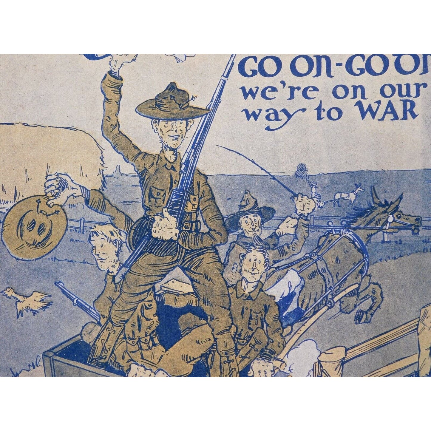 WWI Sheet Music - "Giddy Giddap - Go On Go On - We're On Our Way To War" Farm