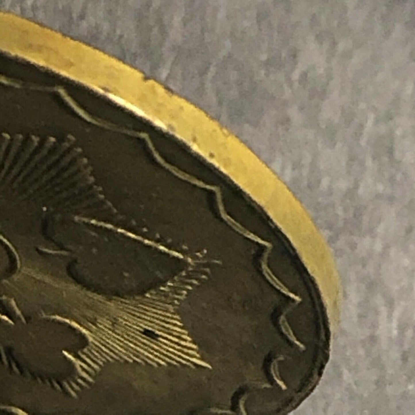 Brass 22.25mm U.S. "5" Four Suits Radiant Gaming Counter Token Fauver Collection
