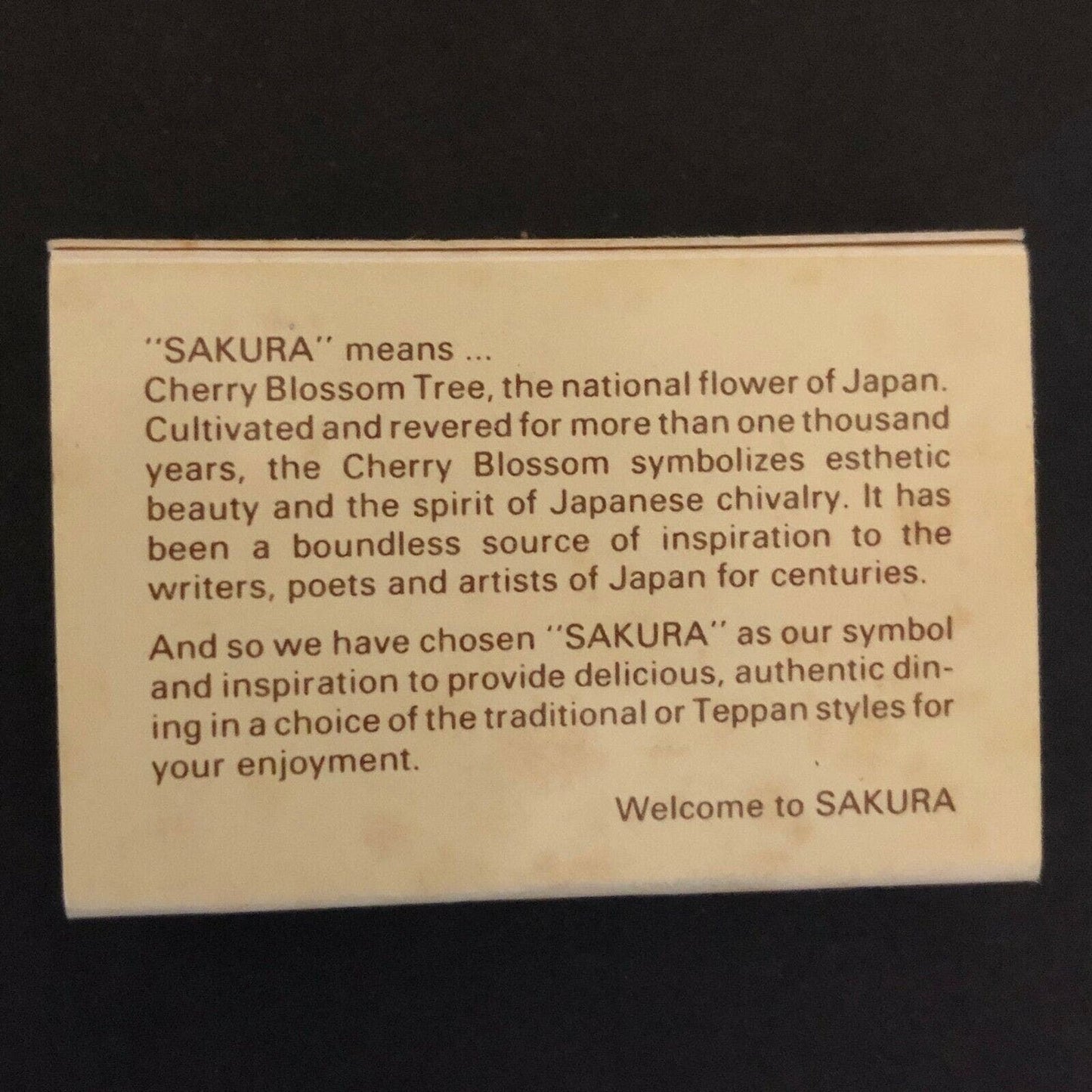 c1980's Wooden Matchboxes / Matchbooks "Sakura" Restaurant Westport, CT