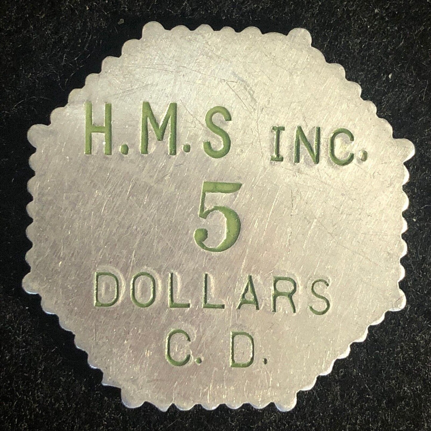 H.M.S. Inc. 5 Dollars C.D. (H. M. Stevens - Churchill Downs) Alum. Token 37mm