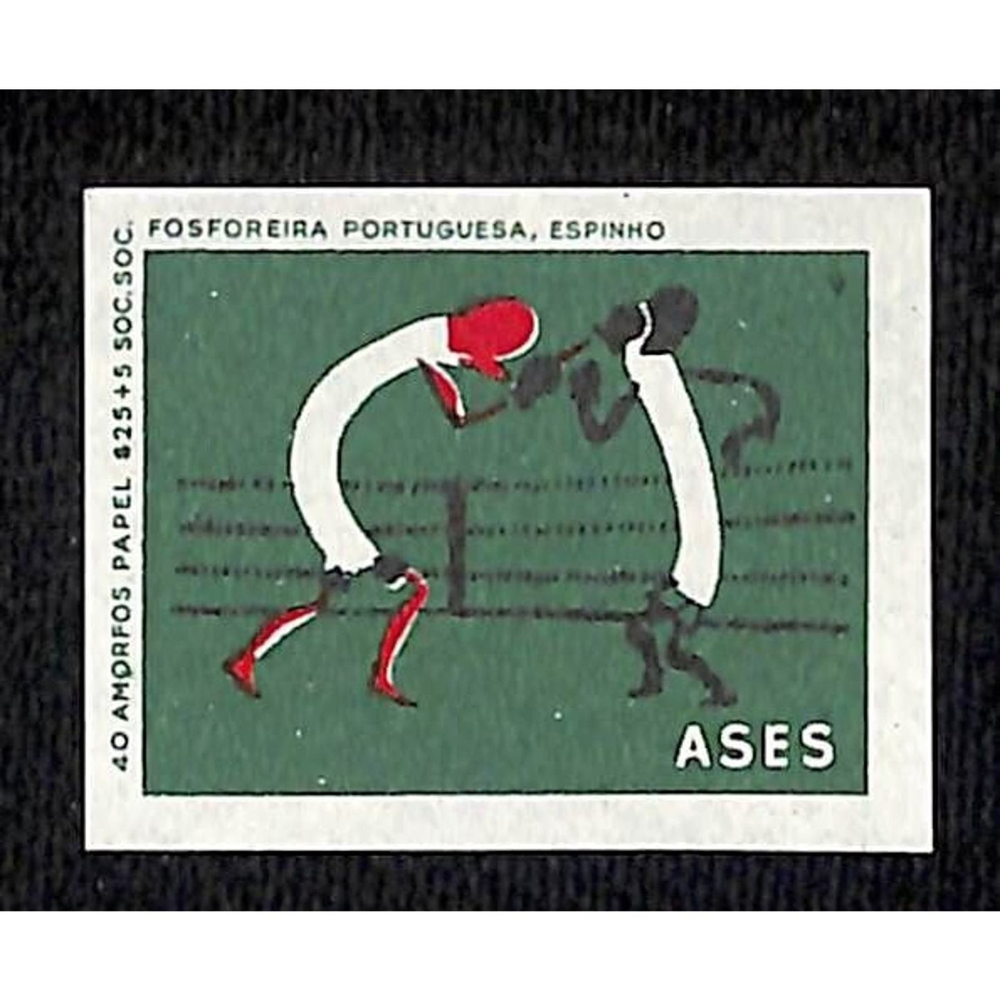 Vintage Matchbox Label Portuguese Match Sticks Boxing c1960