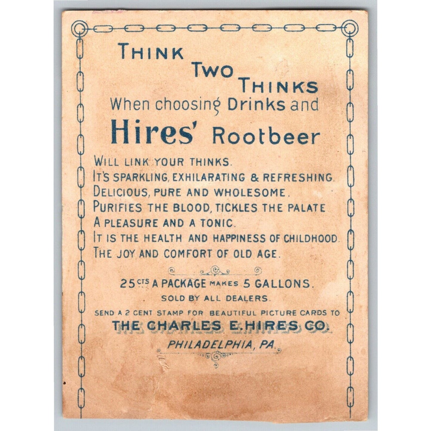 Many Baby Heads Hires Root Beer Victorian Trade Card