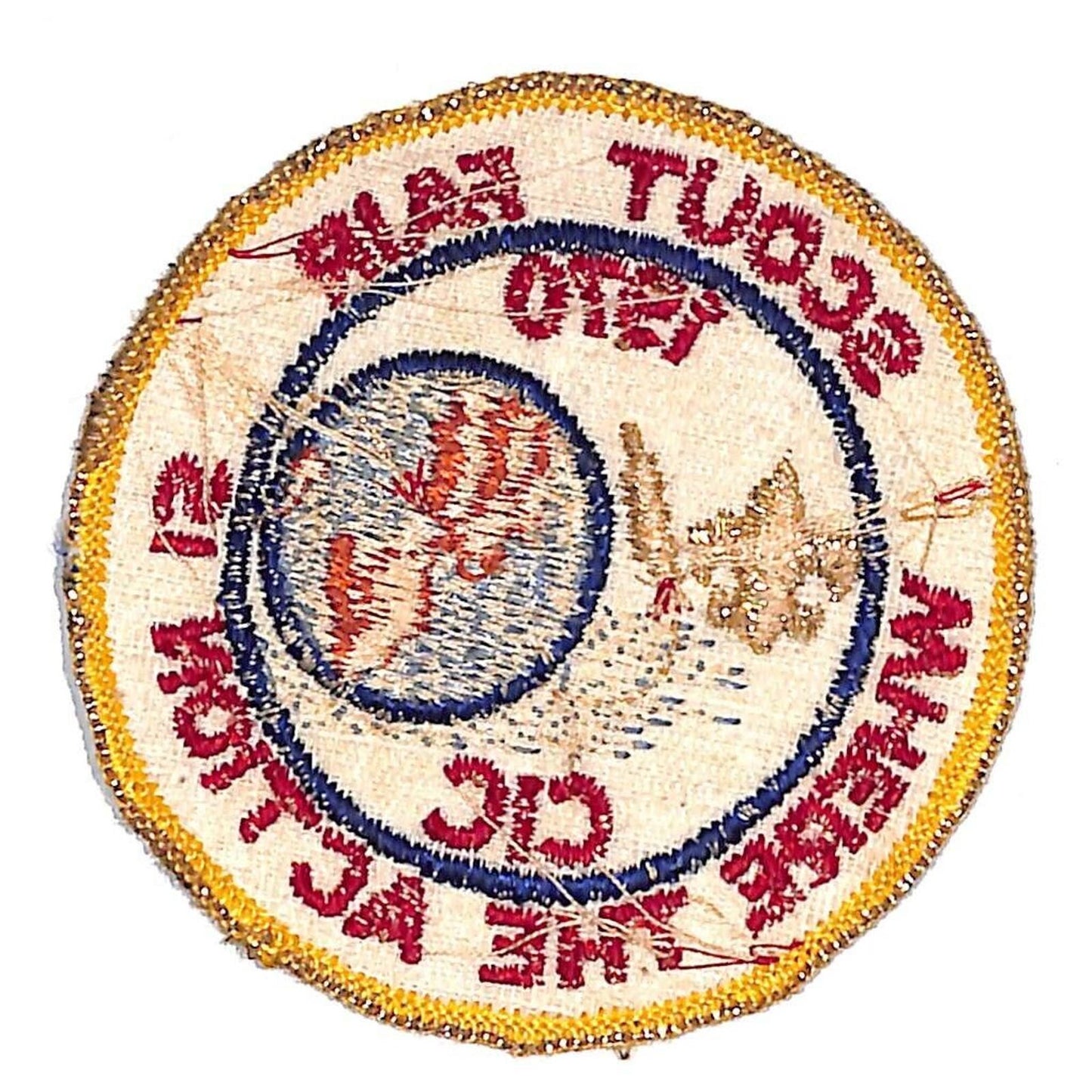 BSA Patch 1970 Scout Fair CIC "Where the Action Is" w/ Glitter Thread & Earth