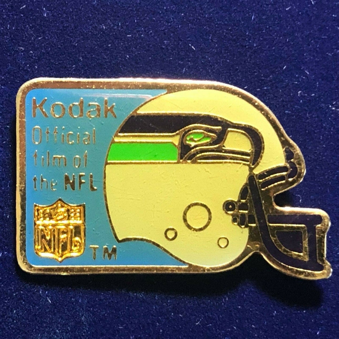 1989 Kodak Lapel Hat Pin - Official Film of The NFL Team Helmet Seahawks