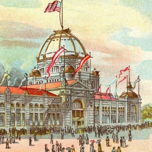 Large Unmarked 1893 Chicago Fair Trade Card - Mining Building