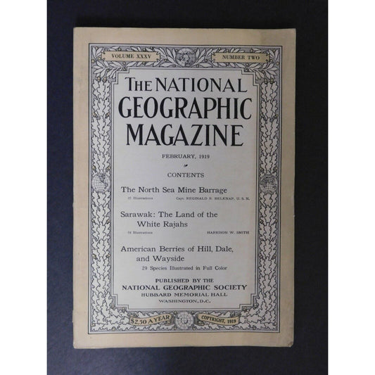 WWI Era National Geographic Feb 1919 - North Sea Mines - American Berries