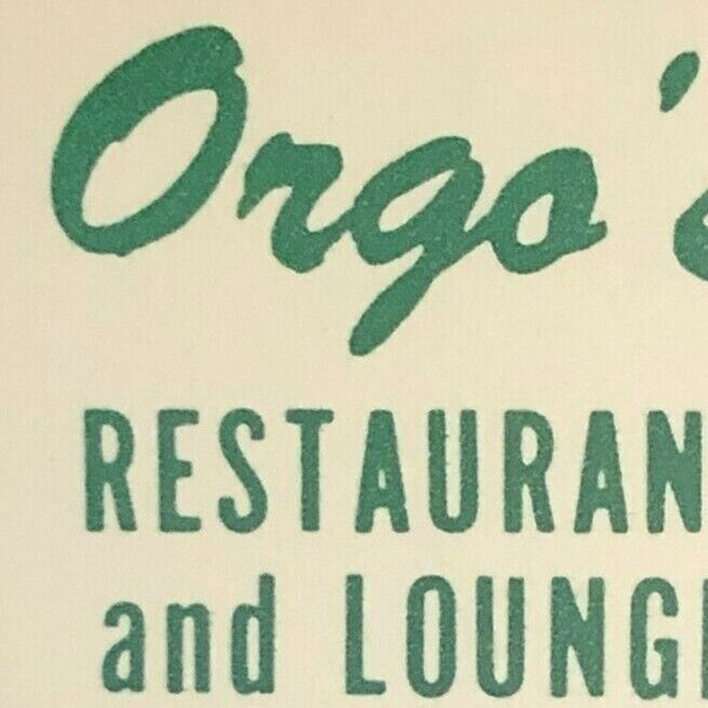 Scarce Vintage c1970's Full Matchbook "Orgo's Restaurant / Lounge" Hillside, ILL