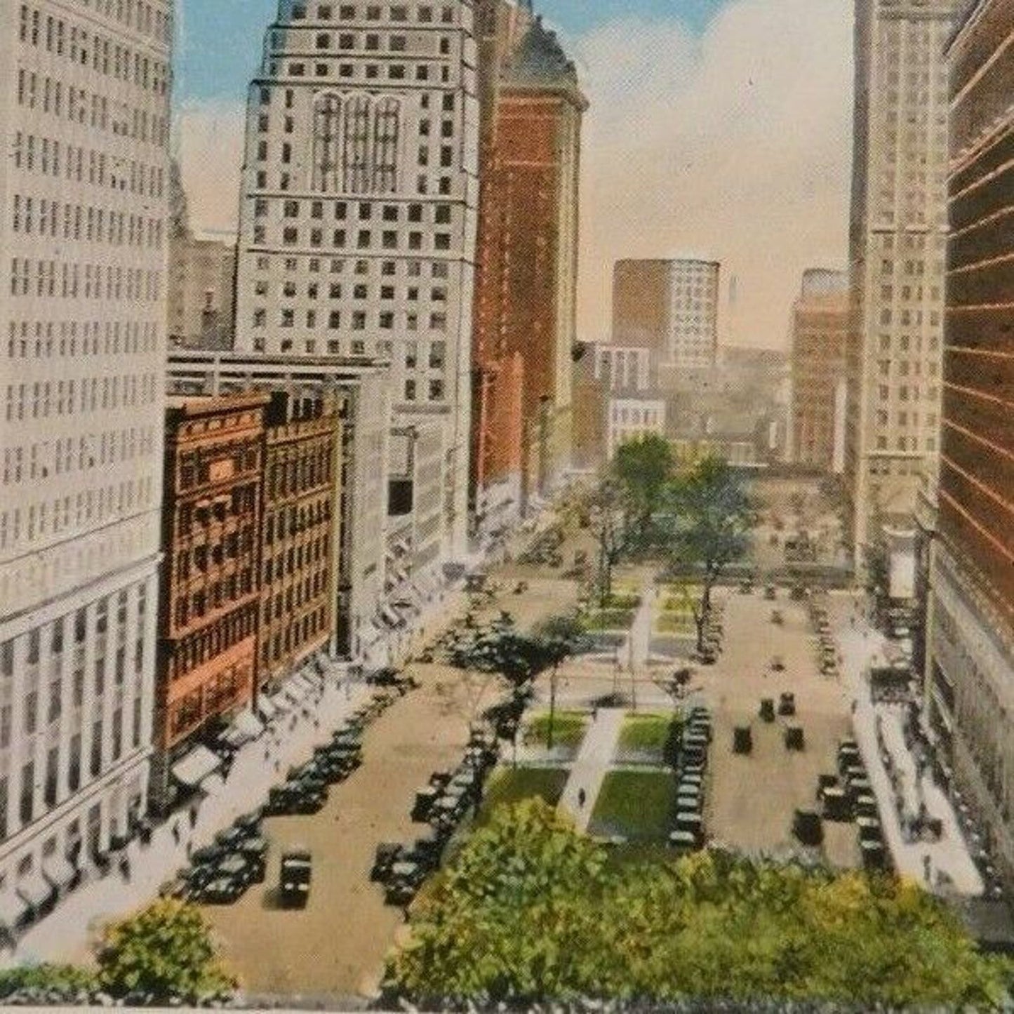 Vintage Postcard - Washington Blvd. Detroit, Mich.