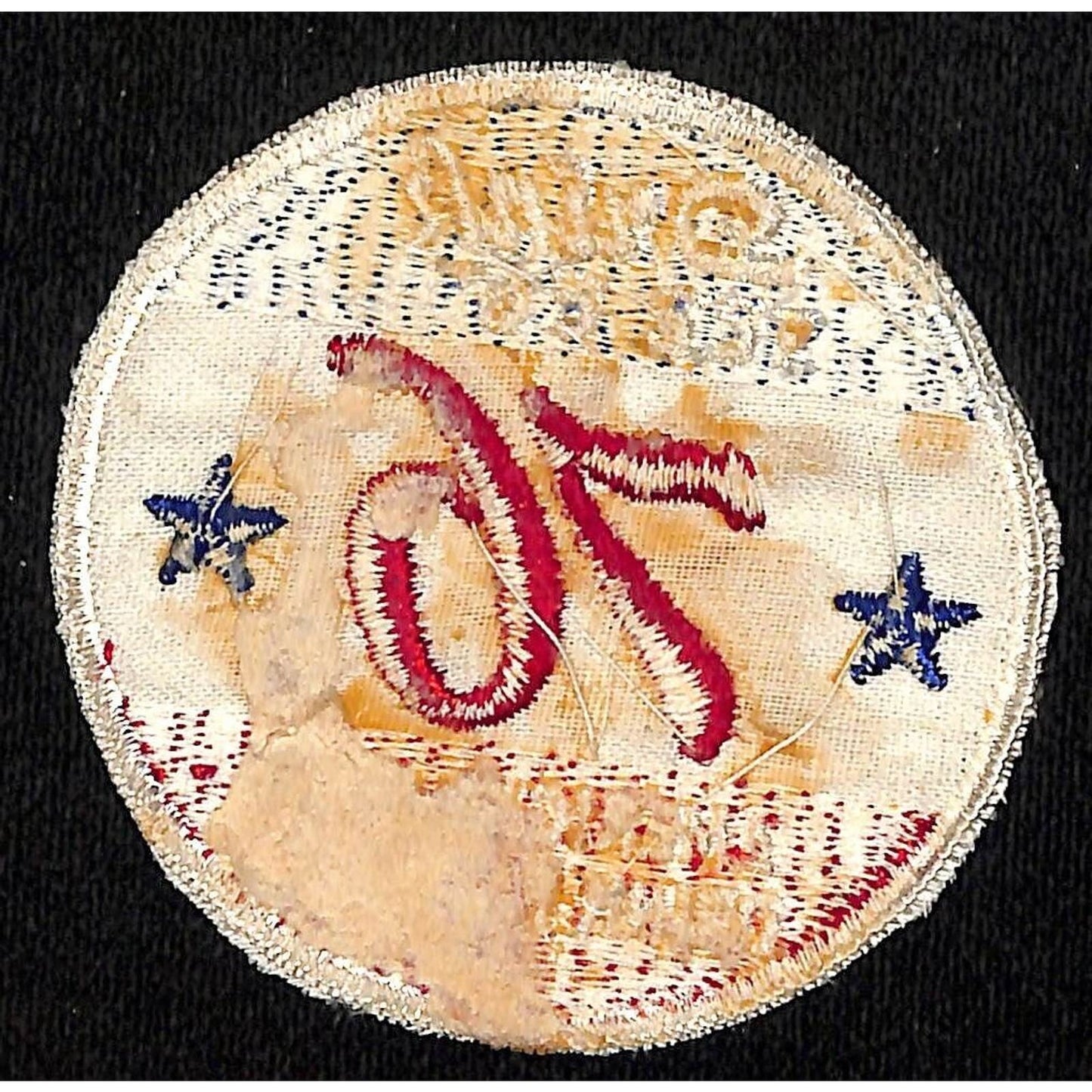 "Drink Ice Cold 76" Patriotic Cap Embroidered Soda Patch c1950's VGC Scarce