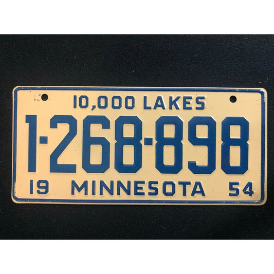 1953-54 General Mills Wheaties Tin Mini Bicycle License Plate - Minnesota