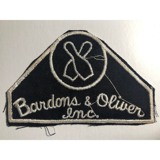Bardons & Oliver (Lathes / Bowling) Vintage Embroidered Patch VGC c1950's-60's