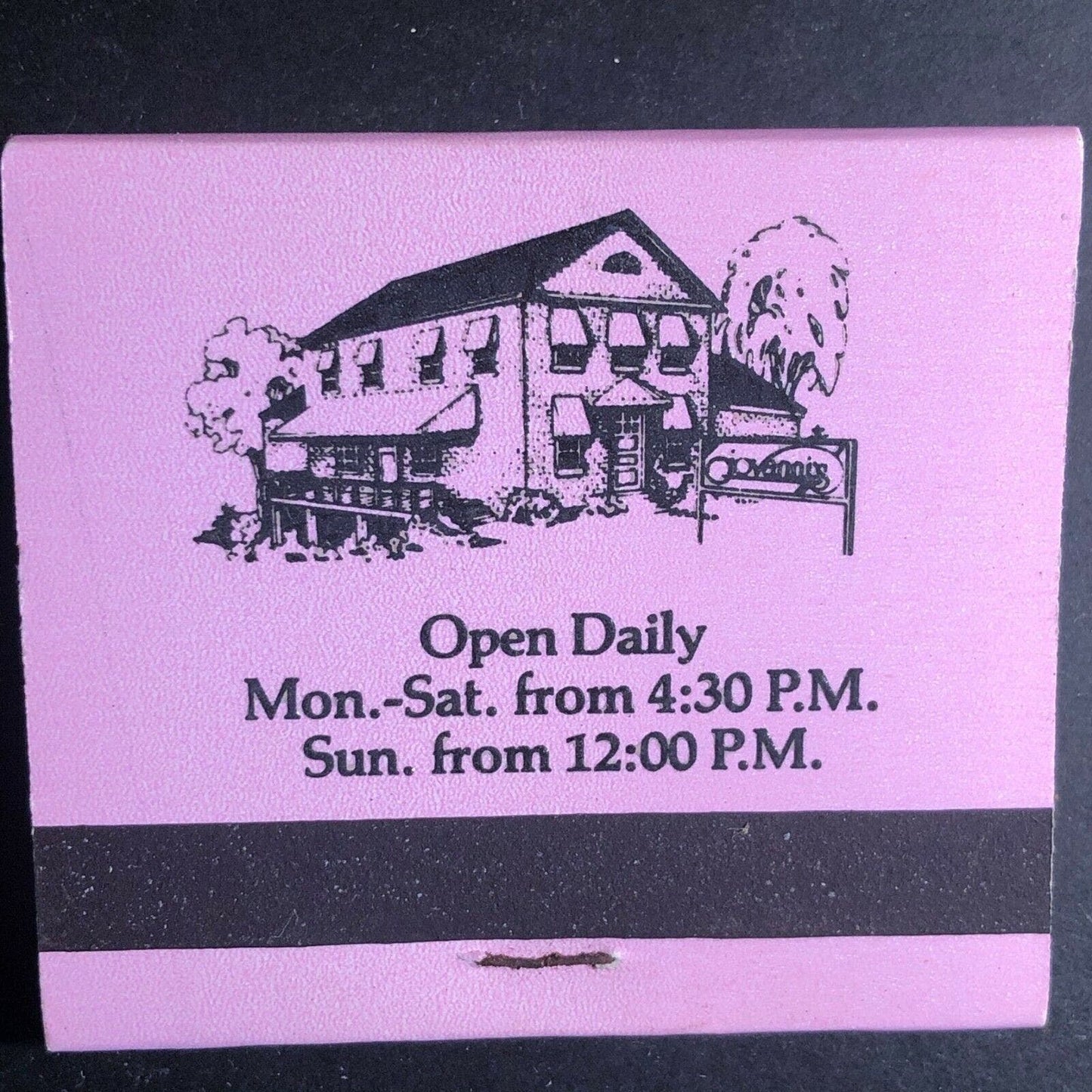 Vintage 1980's-90's Matchbook Giovanni's Restaurant - Pittsfield, MA