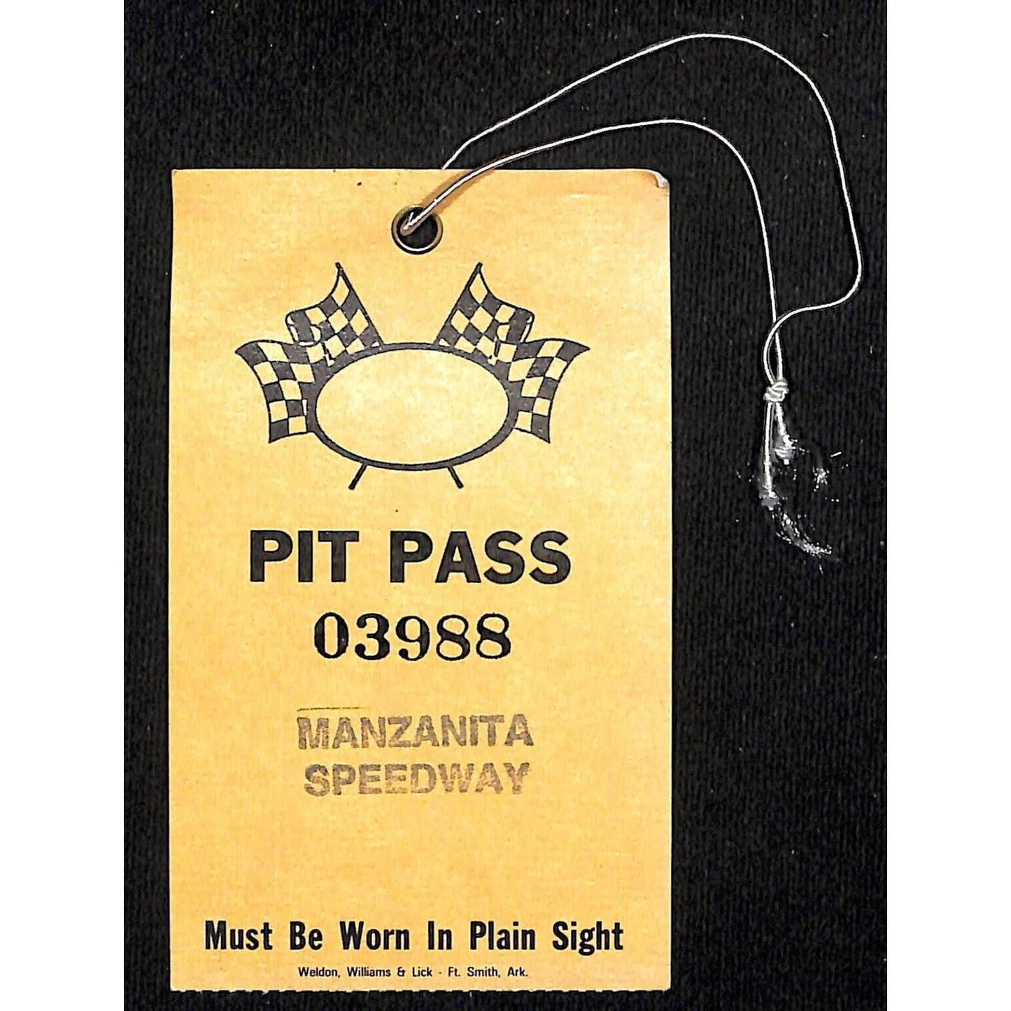 Manzanita Speedway Phoenix, AZ Racing Pit Pass c1970-80's #03988 VGC Scarce