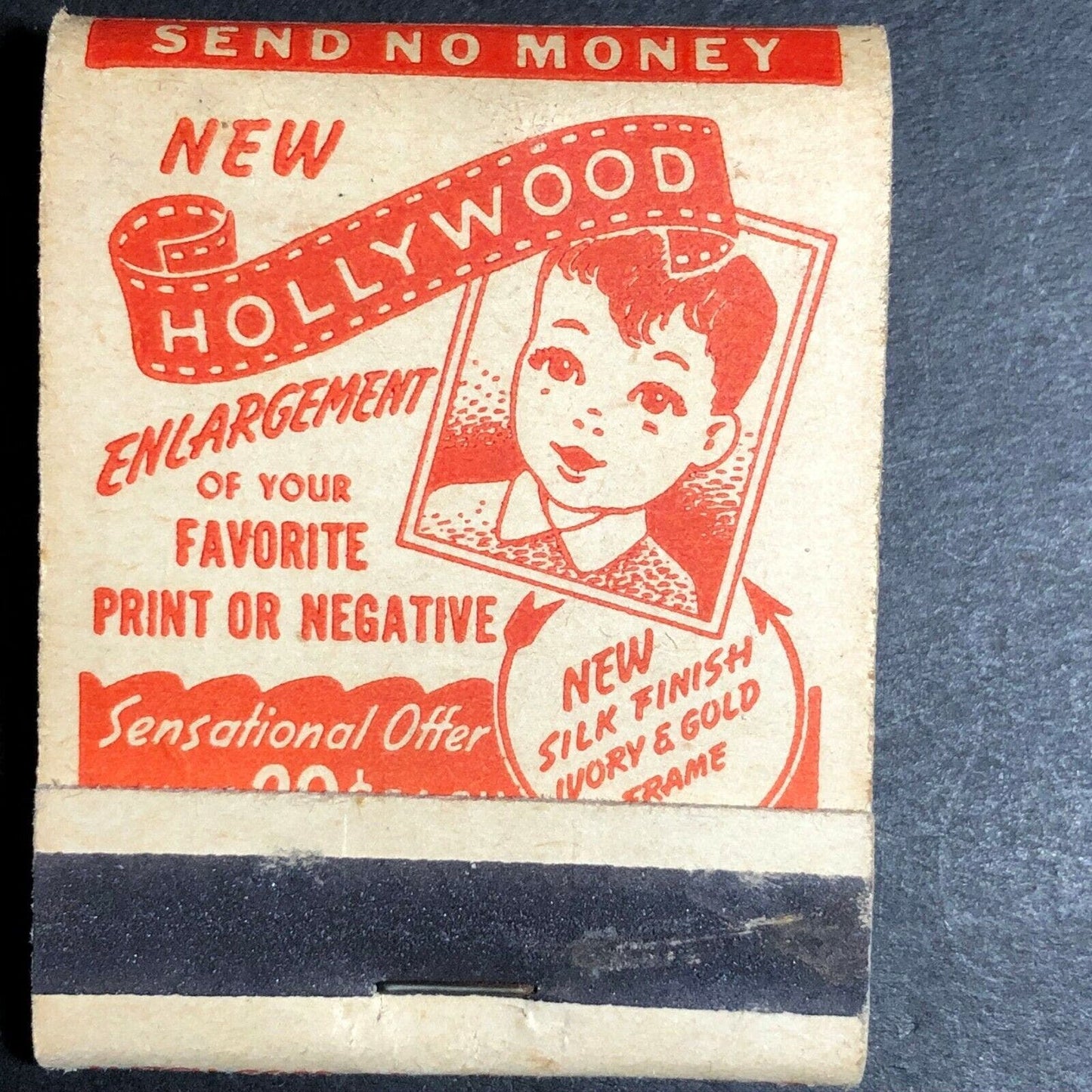1950's-60's Full Matchbook "Hollywood" Photo Enlargements Mail In Offer