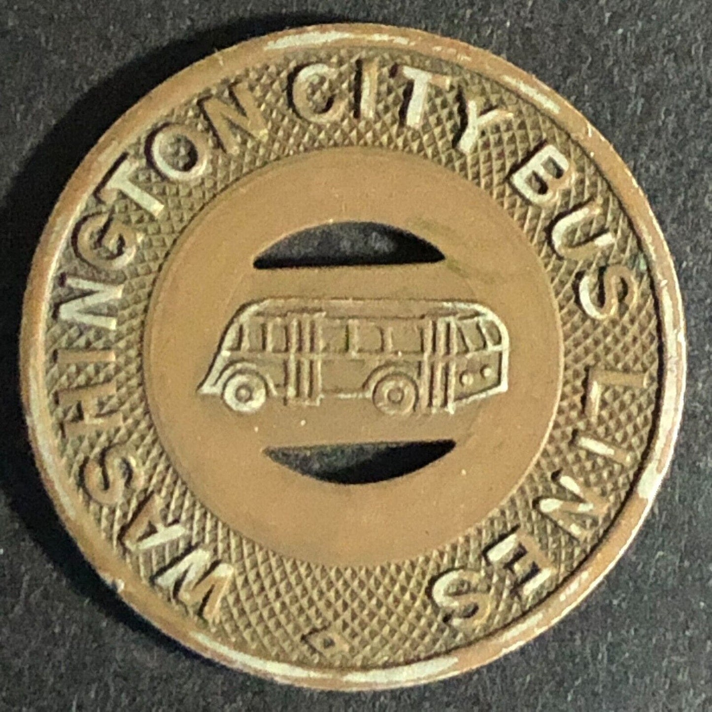 Washington City Bus Lines (PA) Bronze G/F One Fare 23mm Scarce