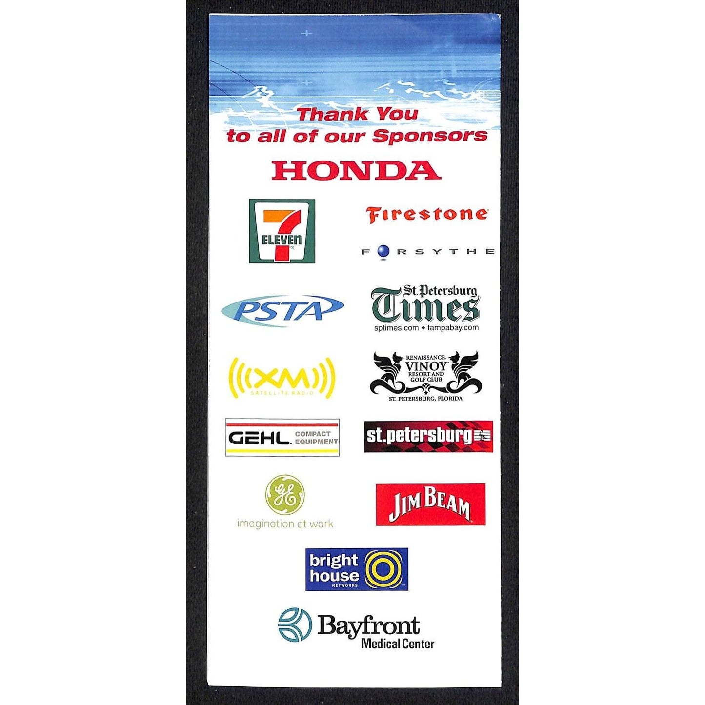 2005 St Petersburg Honda Grand Prix Indy Car Series Fan Guide Map VGC - 500
