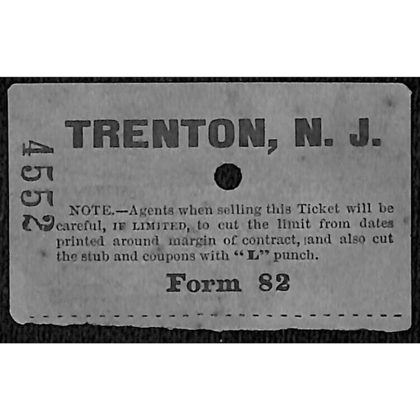 New York & Long Branch Railroad 1897 Trenton, NJ / North Asbury Park #4552