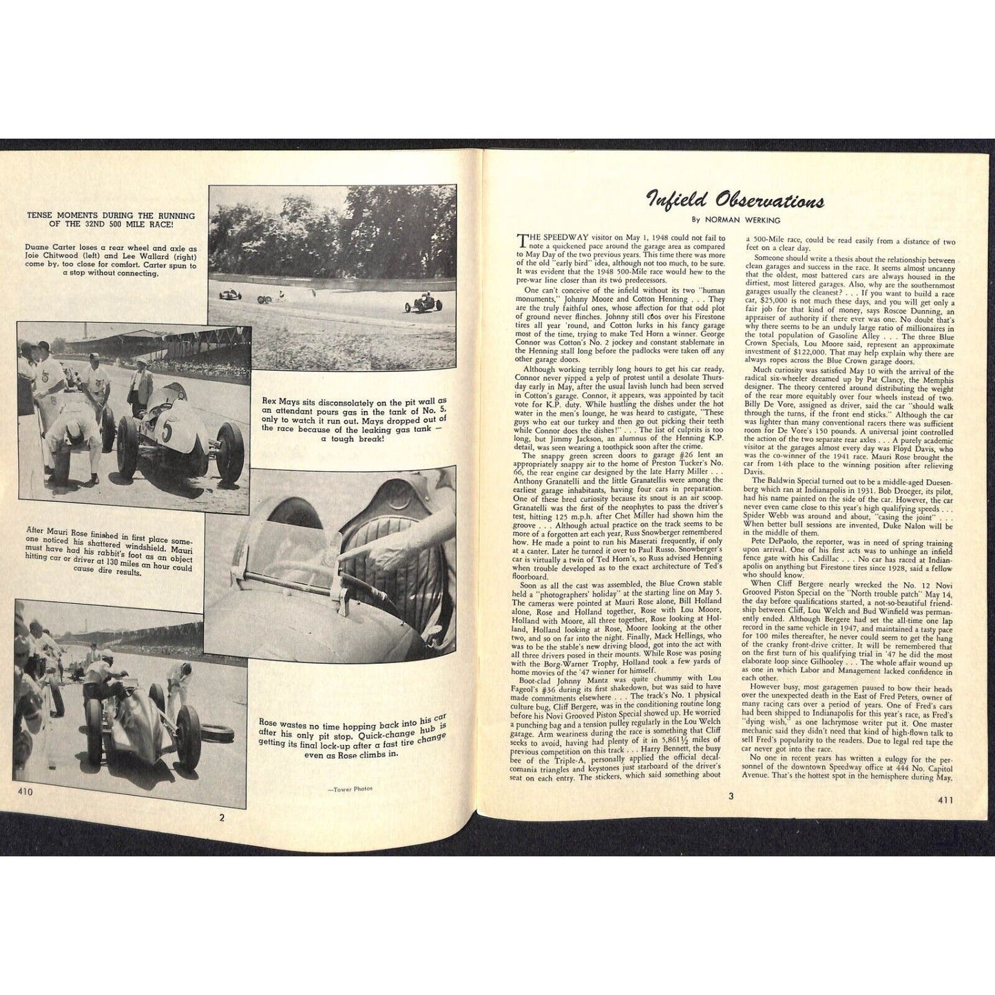 1948 Indy 500 Floyd Clymer's Indianapolis 500 Mile Supplement IMS 30pp. VGC