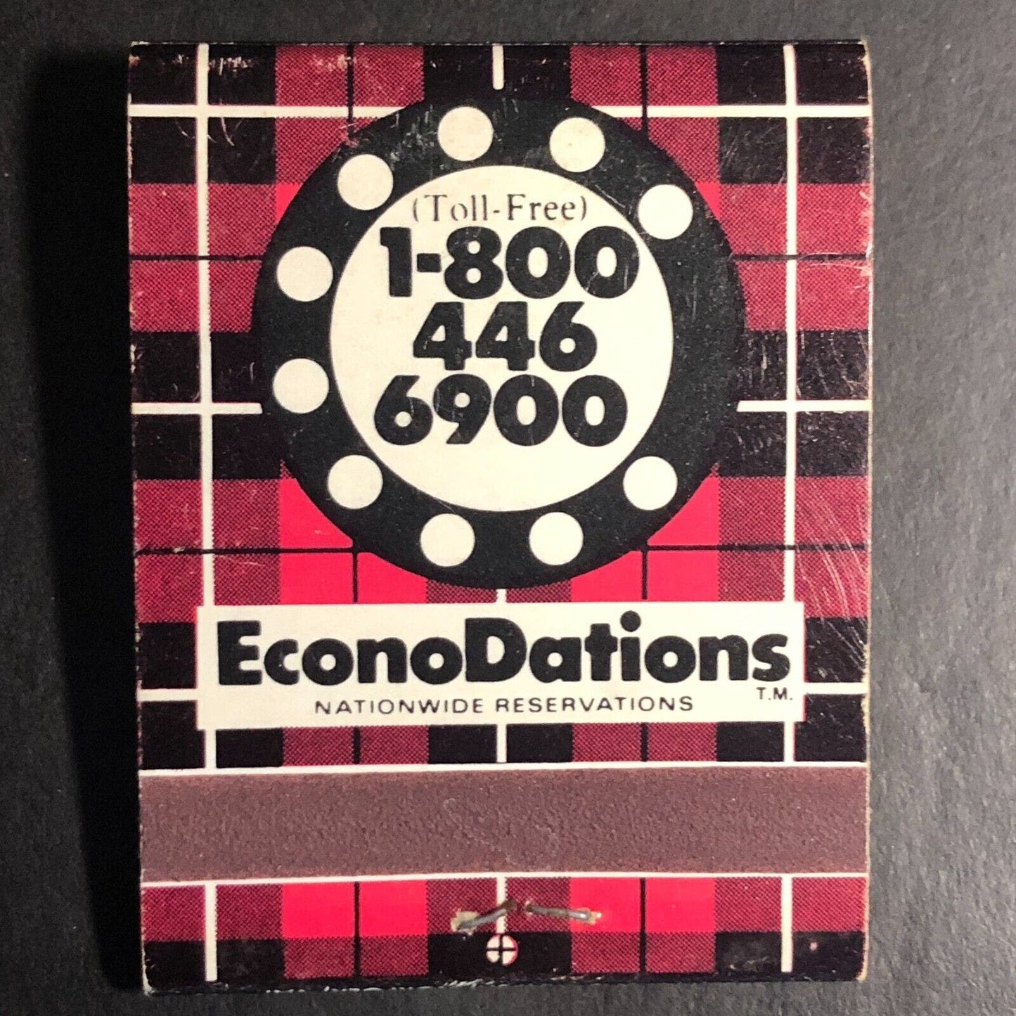 Econo-Travel Econo-Lodge Motor Hotels Full Matchbook c1974-84 Plaid Scottish