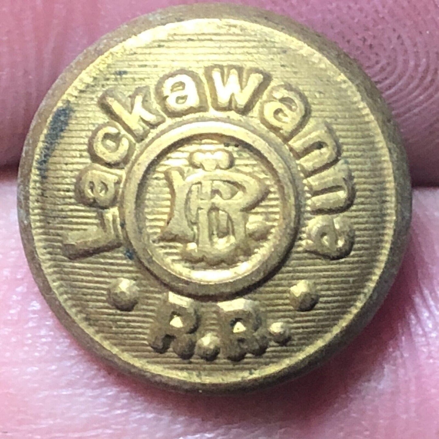 Lackawanna Railroad Brass Uniform Button 1/2" Convex - Scovill