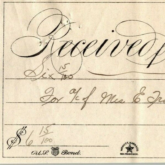 1909 Rcvd Receipt "Giant Powder" (Explosives) to Sussman Wormser (Fine Foods)