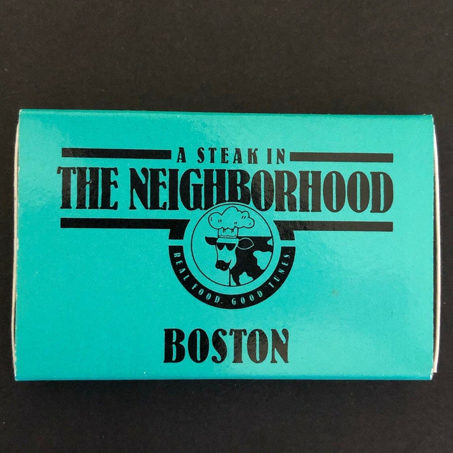 c1980's-90's Wooden Matchbox Matchbook "A Steak in the Neighborhood" Boston