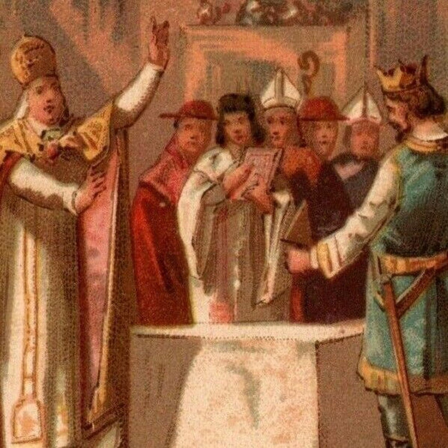 French Victorian Trade Card - Louis VII le - Jeune Grands Magasins de Nouveautes