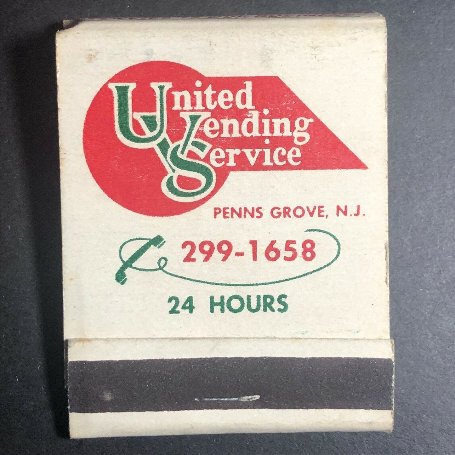 1960's-70's Full Matchbook - "United Vending Service" Penns Grove, NJ