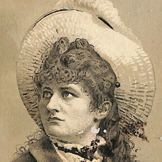 c1880's-90's Victorian Trade Card Mary Anderson - Face Powder R.M. Hunter Phila.
