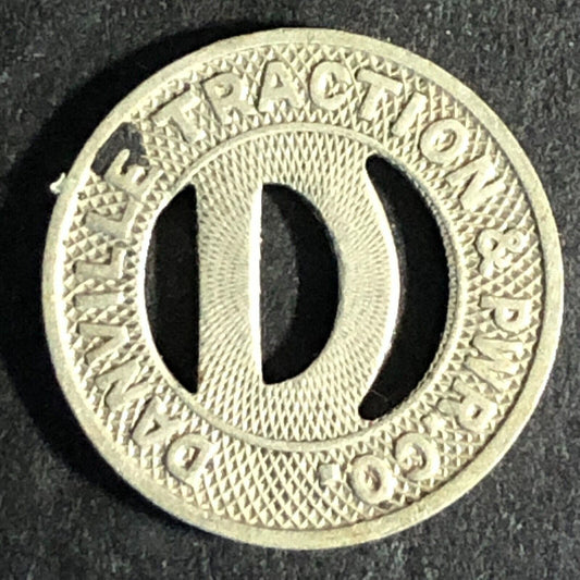 Danville Traction & Pwr. Co. (Virginia) WM G/F One Fare Transit Token -- 16.4mm