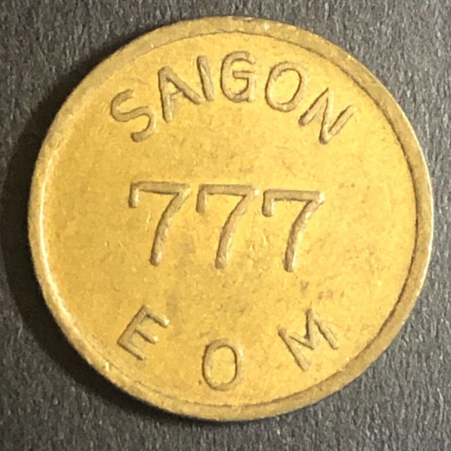 Vietnam Trade Token Saigon "777" E.O.M. Enlisted Officers' Mess 17.7mm