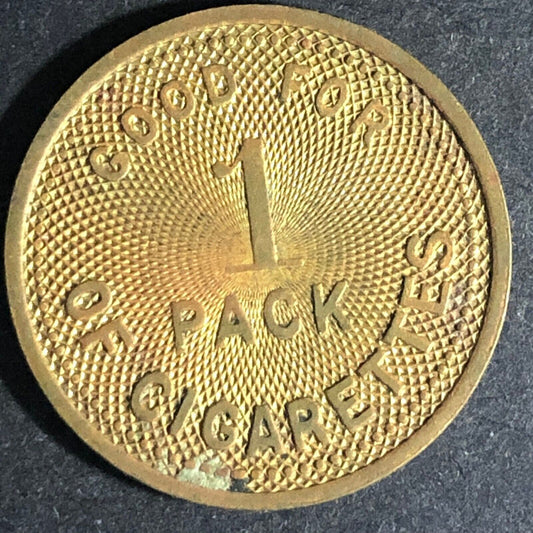 Ginger G/F 1 Pack of Cigarettes Brass Token 23mm c1937-47