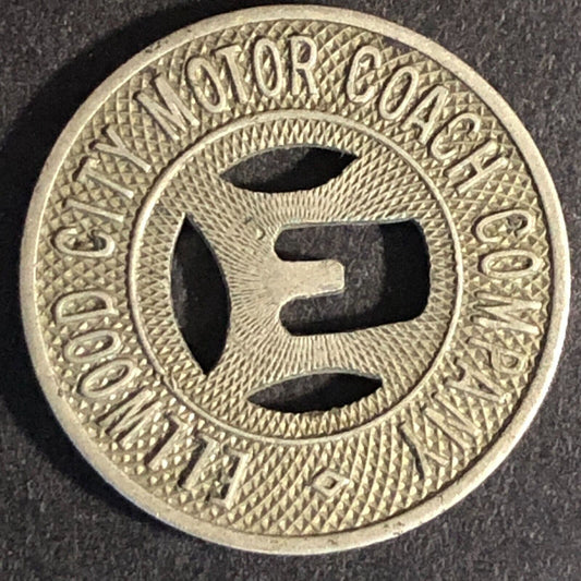 Ellwood City Motor Coach Company (PA) WM G/F One Fare Transit Token 20mm