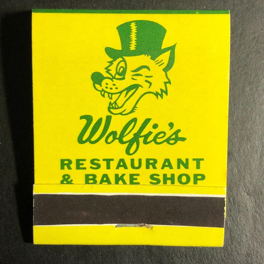 Wolfie's Pub Restaurant Bakery St. Petersburg, FL Full Matchbook c1968's-73 VGC