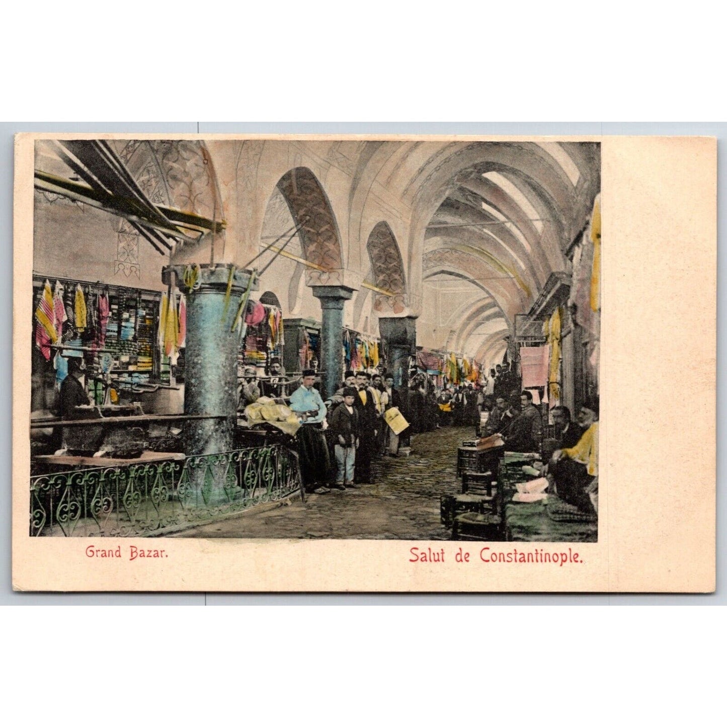 French Postcard "Grand Bazar" Crowded RPPC c1901-1907 NP VGC