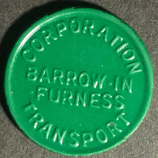 Barrow-In-Furness Postman England Plastic Token Green 1 1/2D 22mm c50's-60's