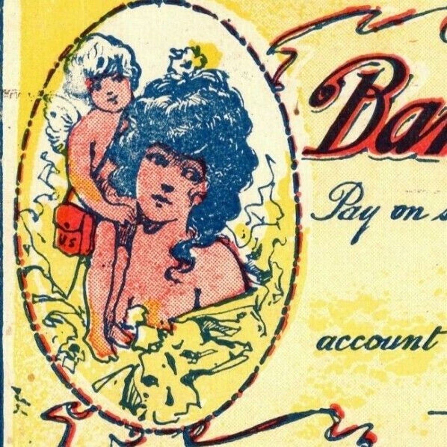 "Bank of Cupid" c1905 Undivided Unposted Comic Humor Postcard