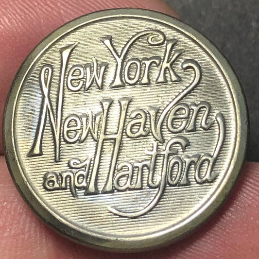 New York New Haven Hartford NH Railroad Brass Uniform Button 3/4" Scovill