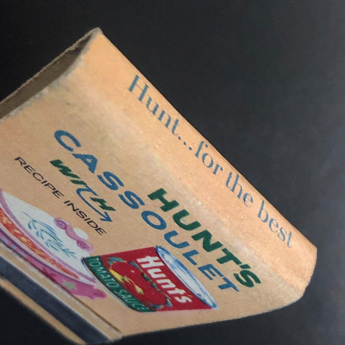 Hunt's Tomato Sauce Cassoulet Recipe Full Matchbook c1960's