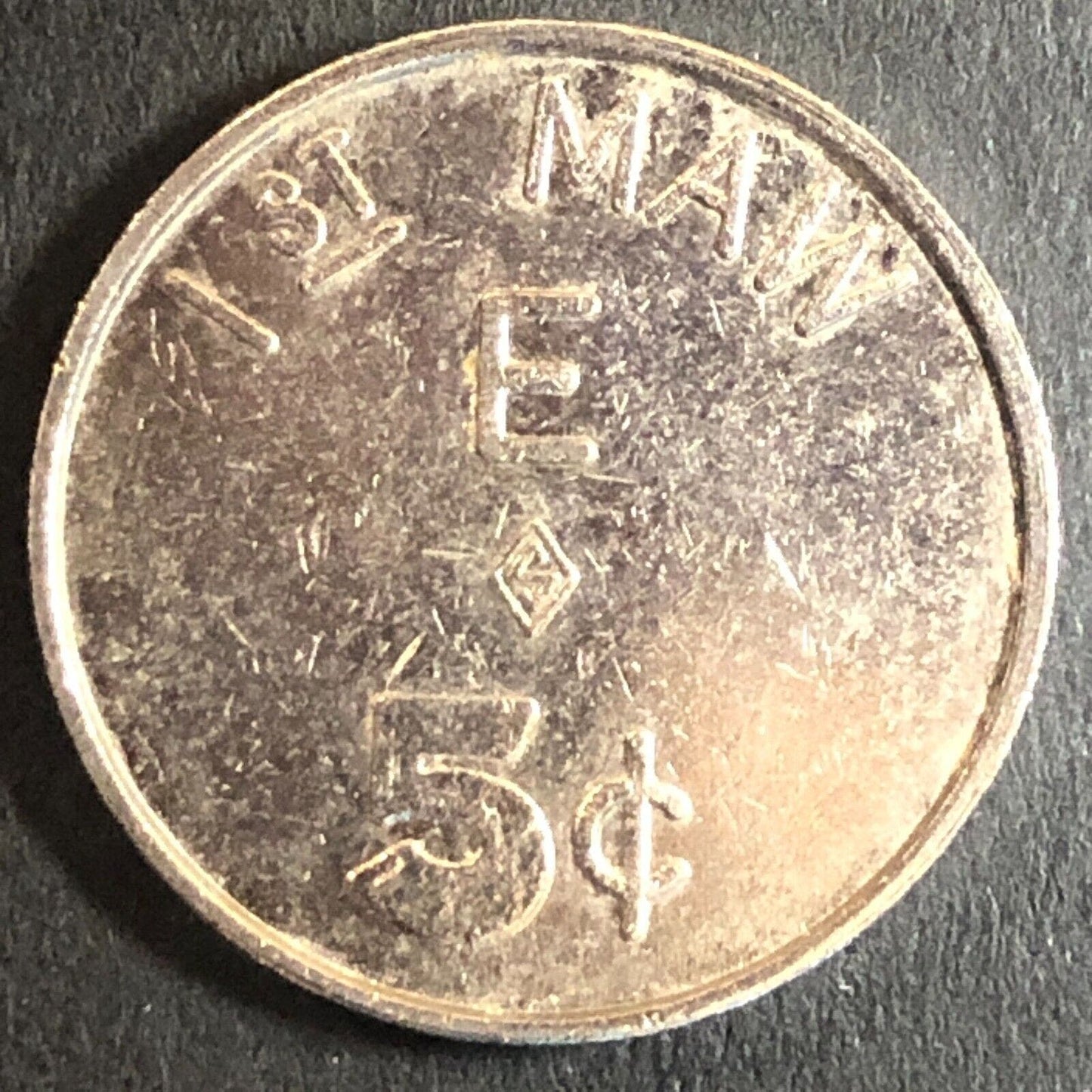 Vietnam Trade Token Military 1st MAW "E" (Danang Marble Mountain) 5c 21mm