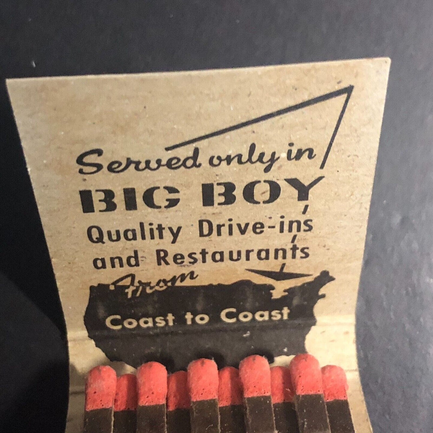 Big Boy Hamburger Restaurants Coast to Coast Full Matchbook c1956-68 Scarce VGC