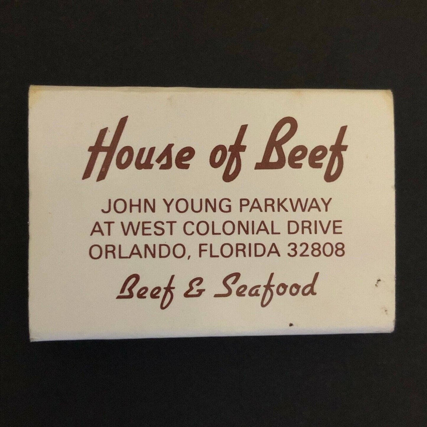 c1980's Wooden Matchboxes Matchbooks House of Beef" Restaurant Orlando, FL
