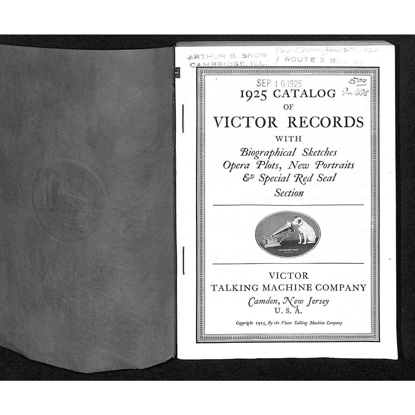 1925 Catalogue of Victor Records Talking Machine 200+pp w/ Red Seal Section