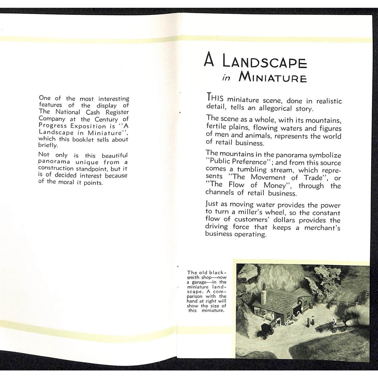 National Cash Register Landscape in Miniature Brochure 1933 Chicago World's Fair