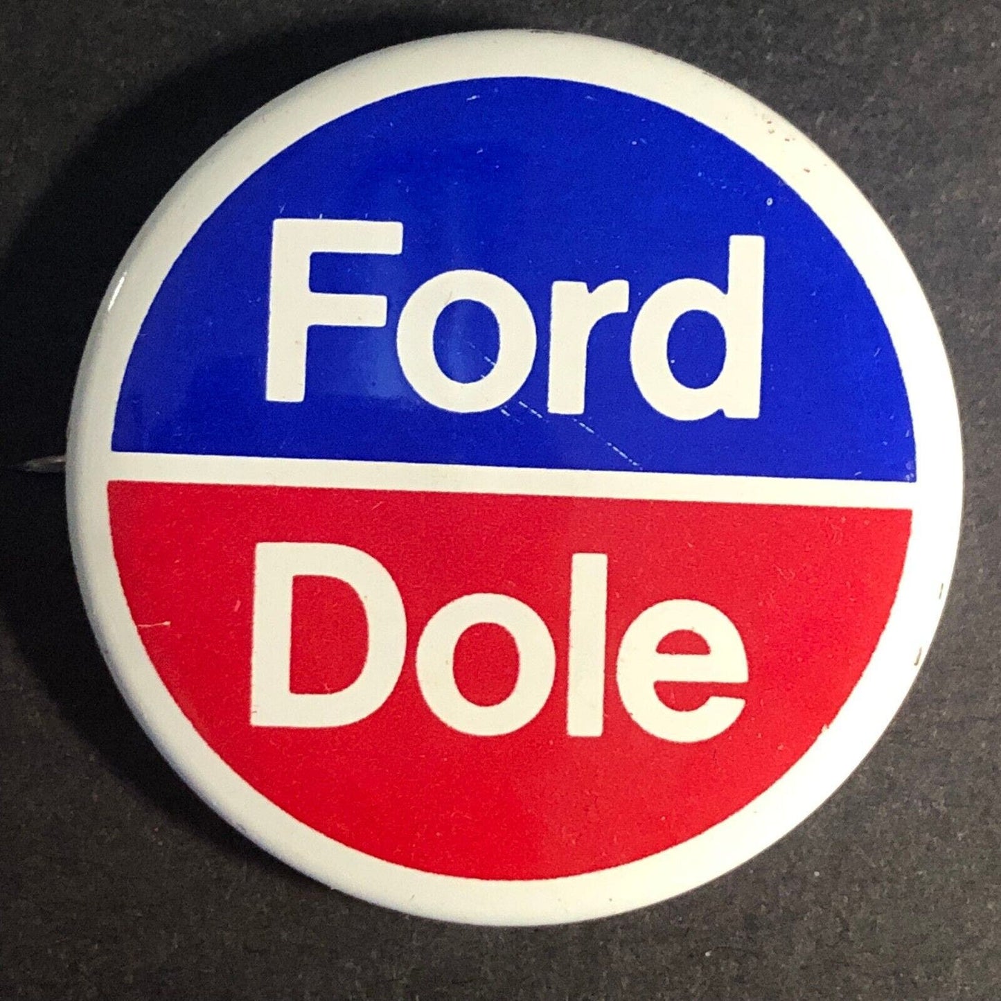 Ford Dole (Gerald Ford Bob Dole) 1976 Political Campaign Pinback Button 38mm VGC
